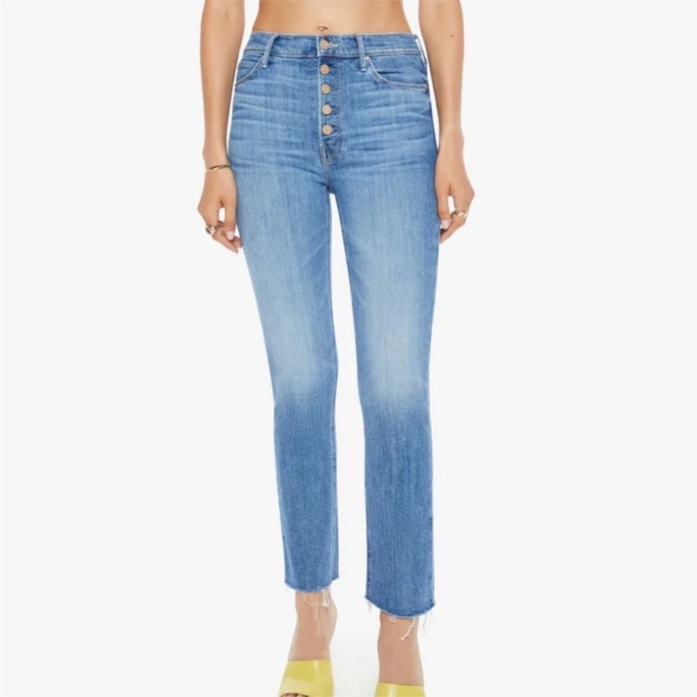 MOTHER Pixie Dazzler High-Rise Button-Fly Straight Jeans